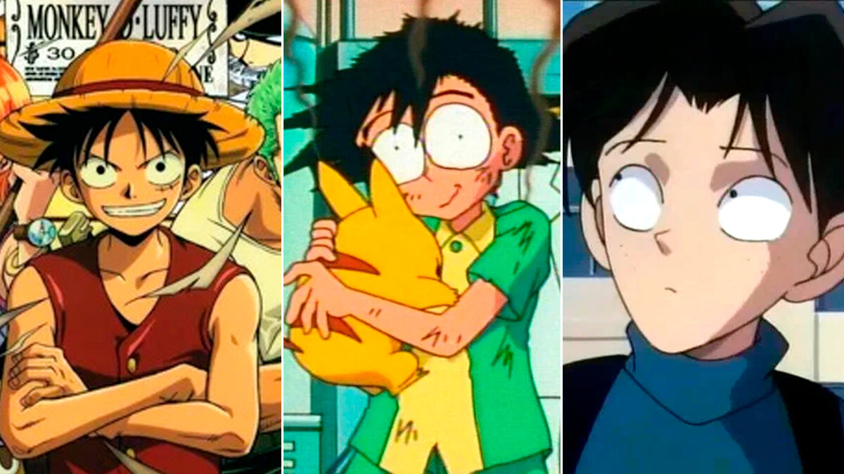 Кадр из аниме One Piece, Pokémon, Detective Conan