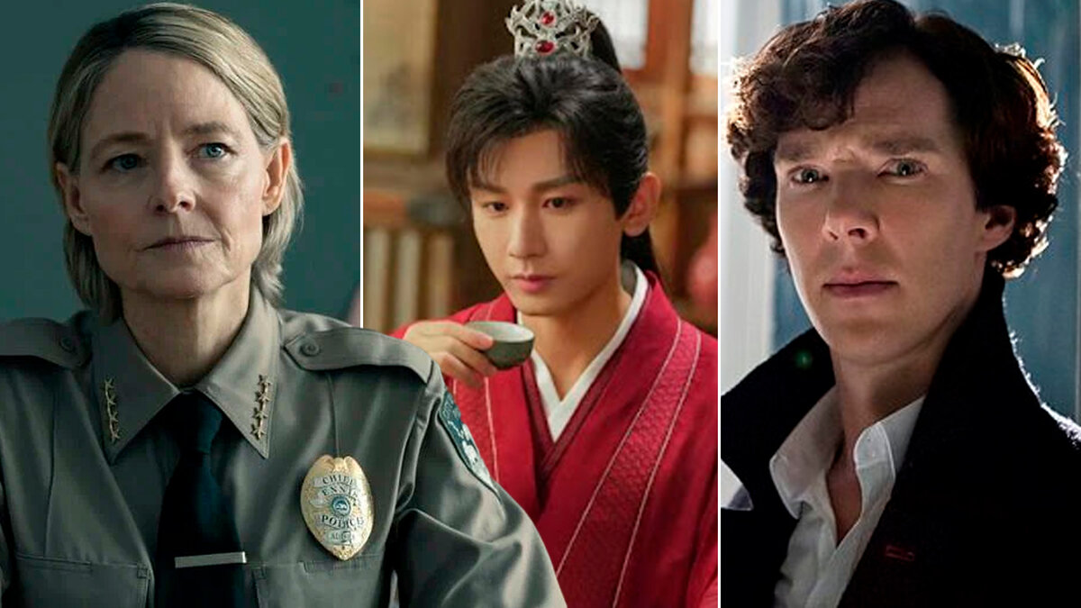 Кадры из сериалов «Шерлок», «Башня лотоса с благоприятными узорами», «Настоящий детектив»