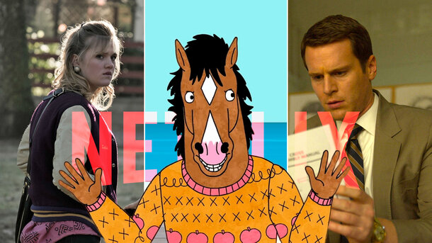 Кадры из сериалов «Охотник за разумом», «Конь БоДжек», «Тьма»