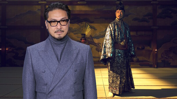 Global Look Press — Takehiro Hira and still from the series 'Shōgun' (2024)