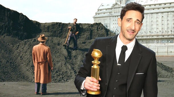 globallookpress.com — Adrien Brody and still from the movie 'The Brutalist' (2024)