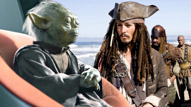 Stills from the movies 'Star Wars: Episode I - The Phantom Menace' (1999) and 'Pirates of the Caribbean: The Curse of the Black Pearl' (2003)
