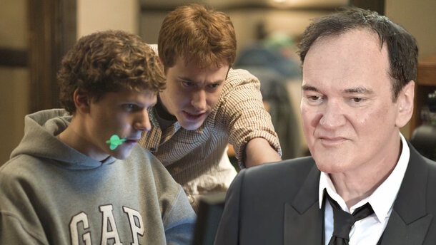 Global Look Press — Quentin Tarantino and still from the movie 'The Social Network' (2010)