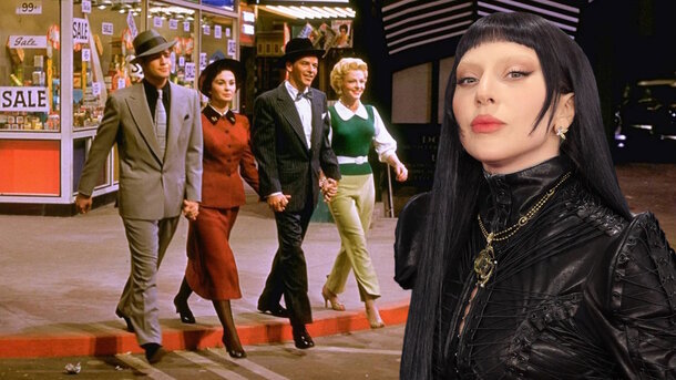 Global Look Press — Lady GaGa and still from the movie 'Guys and Dolls' (1955)