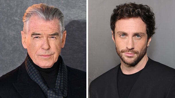 Global Look Press — Pierce Brosnan and Aaron Taylor-Johnson