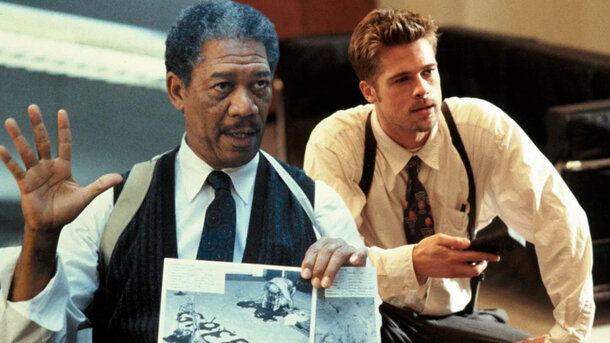 Morgan Freeman, Brad Pitt in 'Se7en'