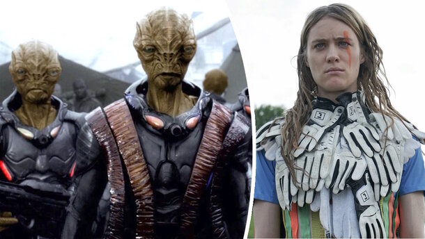 Stills from the series 'Falling Skies' (2011) and 'Station Eleven' (2021)