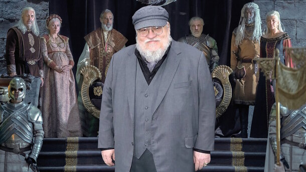 globallookpress.com — George R. R. Martin and still from the series 'House of The Dragon'