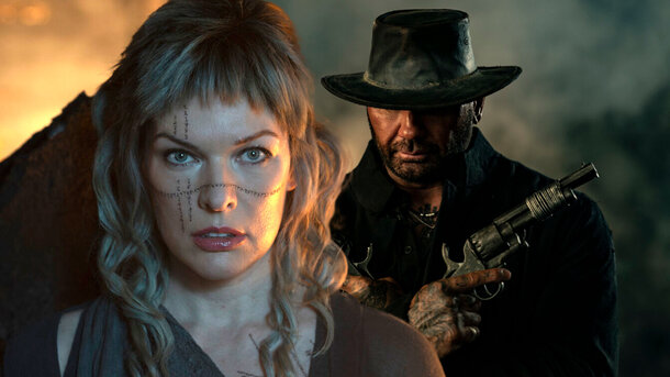Milla Jovovich and Dave Bautista in 'In the Lost Lands'