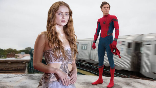 Global Look Press — Sadie Sink and still from the movie 'Spider-Man: Homecoming' (2016)