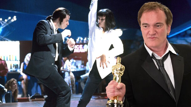 Global Look Press — Quentin Tarantino and still from the movie 'Pulp Fiction' (1994)