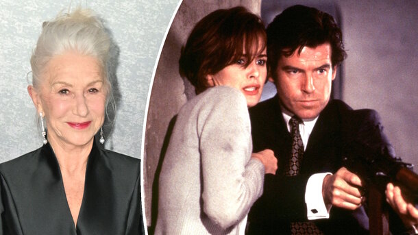 Global Look Press — Helen Mirren and still from the movie 'GoldenEye' (1995)