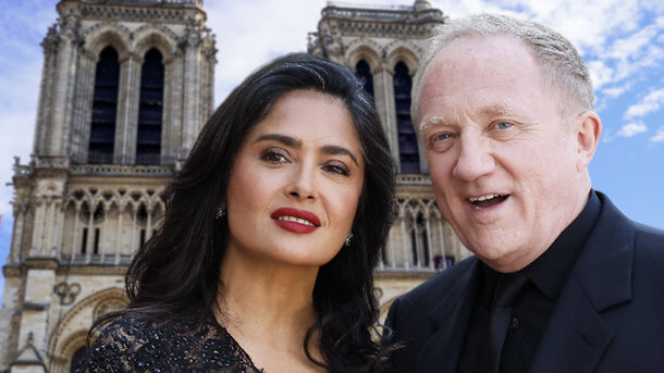 Salma Hayek Pinault and Husband Francois-Henri Pinault Radiate Elegance at Notre Dame Cathedral Reopening Ceremony
