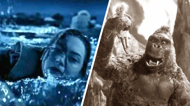 Stills from the movies 'Titanic' (1997) and 'King Kong' (1933)