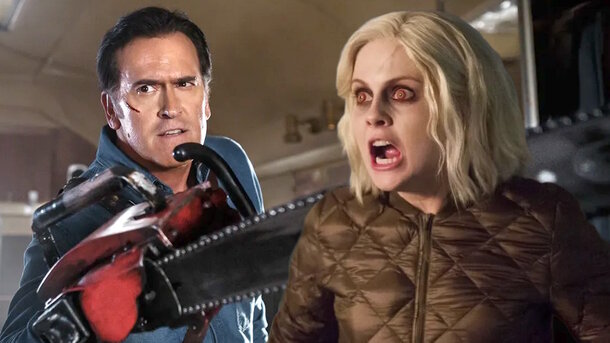 Stills from the series 'Ash vs Evil Dead' (2015) and 'iZombie' (2015)