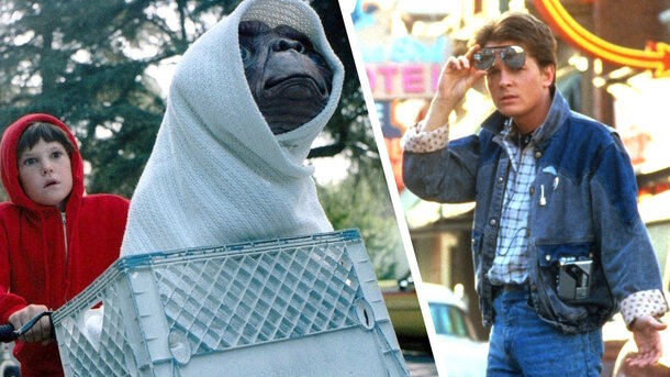 Stills from the movies 'E.T.: The Extra-Terrestrial' (1982) and 'Back to the Future' (1985)