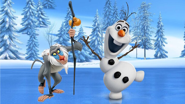 Stills from the animated movie 'The Lion King' and 'Frozen' (2013)