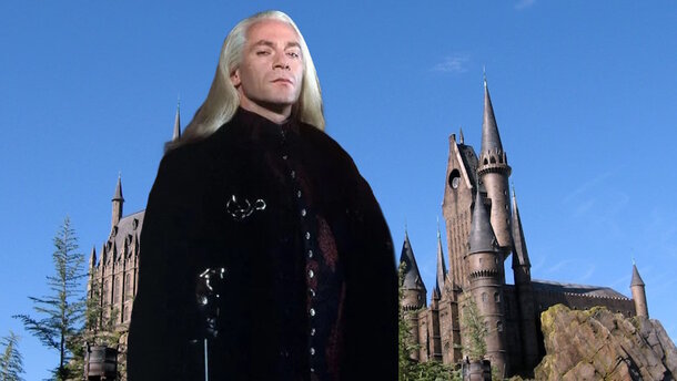Still from the movie 'Harry Potter and the Chamber of Secrets' (2002) and Wizarding World of Harry Potter at Universal Orlando from Wikipedia