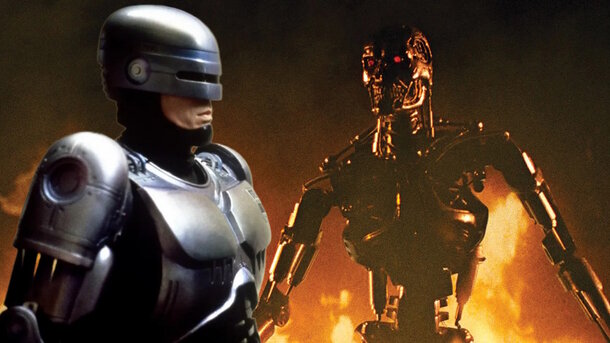Stills from the movies 'RoboCop' (1987) and 'The Terminator' (1984)
