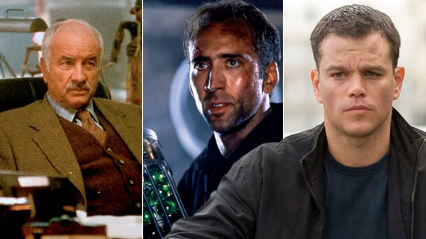 Stills from the films 'The Bourne Ultimatum', 'The Rock', 'The Game'