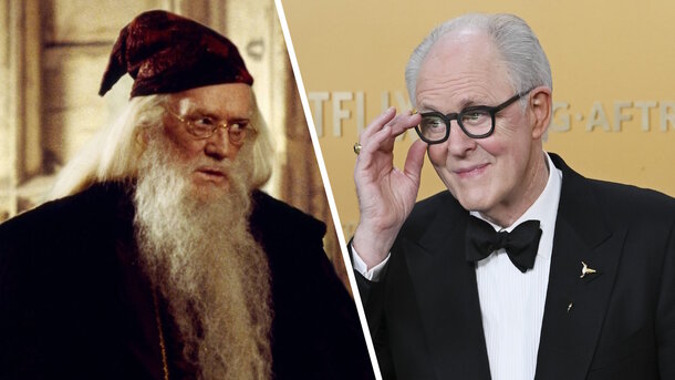 Global Look Press — John Lithgow and still from the movie 'Harry Potter and the Chamber of Secrets' (2002)
