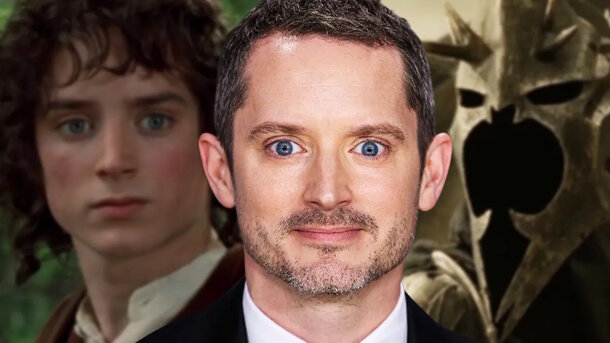 Elijah Wood and stills from the movie 'The Lord of the Rings'