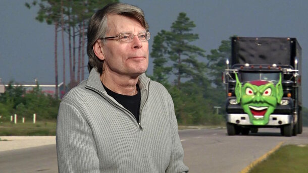 Global Look Press — Stephen King and still from the movie 'Maximum Overdrive' (1986)