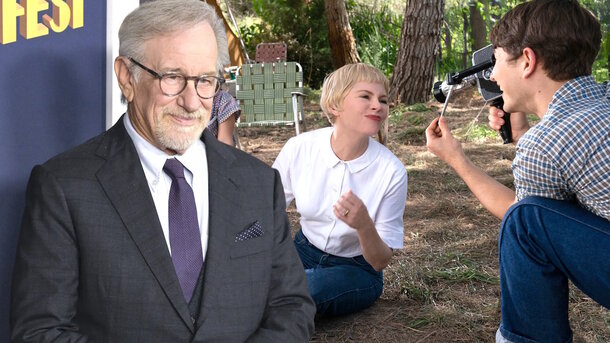 Global Look Press — Steven Spielberg and still from the movie 'The Fabelmans' (2022)