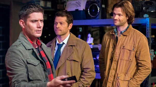 Jensen Ackles, Misha Collins, and Jared Padalecki in 'Supernatural'
