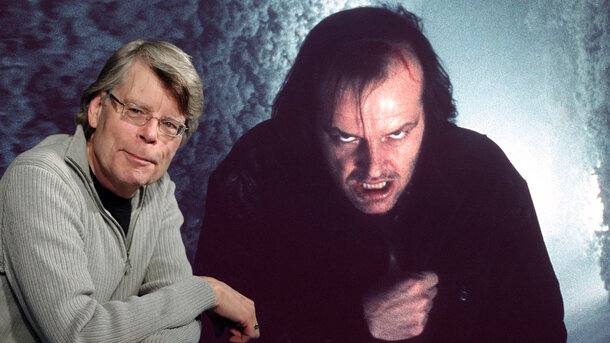 Global Look Press — Stephen King and still from the movie 'The Shining' (1980)