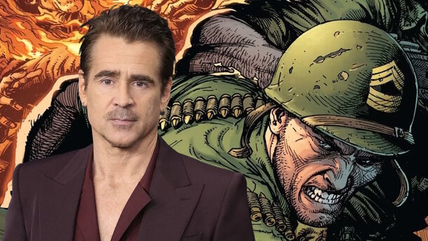 Colin Farrell and DC character Sgt. Rock