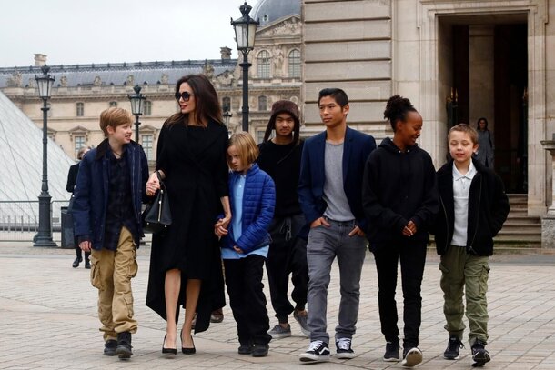 Angelina Jolie and her children