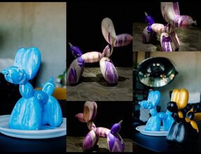 Роспись собачки Ballon Dog с видом на Аврору