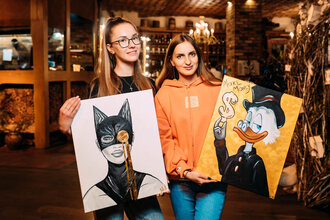 Арт-вечеринка Artvibes. Рисуем акрилом на холсте в ресторане «Большая Кухня»