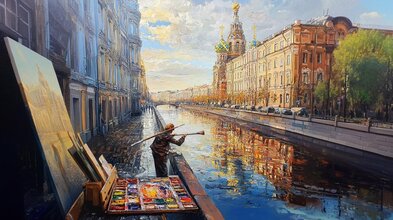 Рисуем Питер на холсте. Мастер-класс в мастерской художника