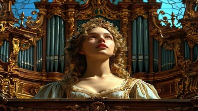 Ave Maria. Орган при свечах в соборе