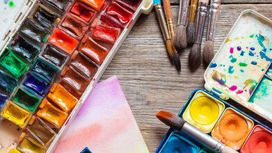 Анна Чепурная-Олейник. Мастер-класс «Новогодняя открытка-миниатюра», акварель