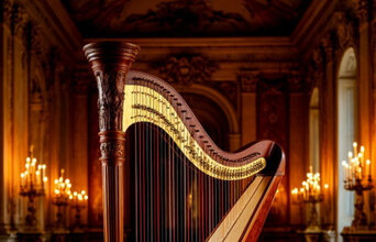 Дуэт арфы и скрипки при свечах