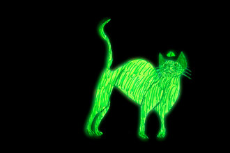 Зеленая кошка
