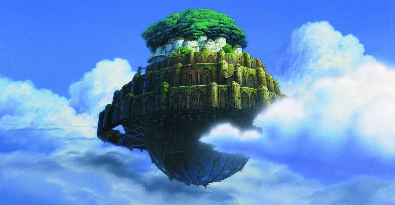 Кадры из мультфильма "Небесный замок Лапута" .
