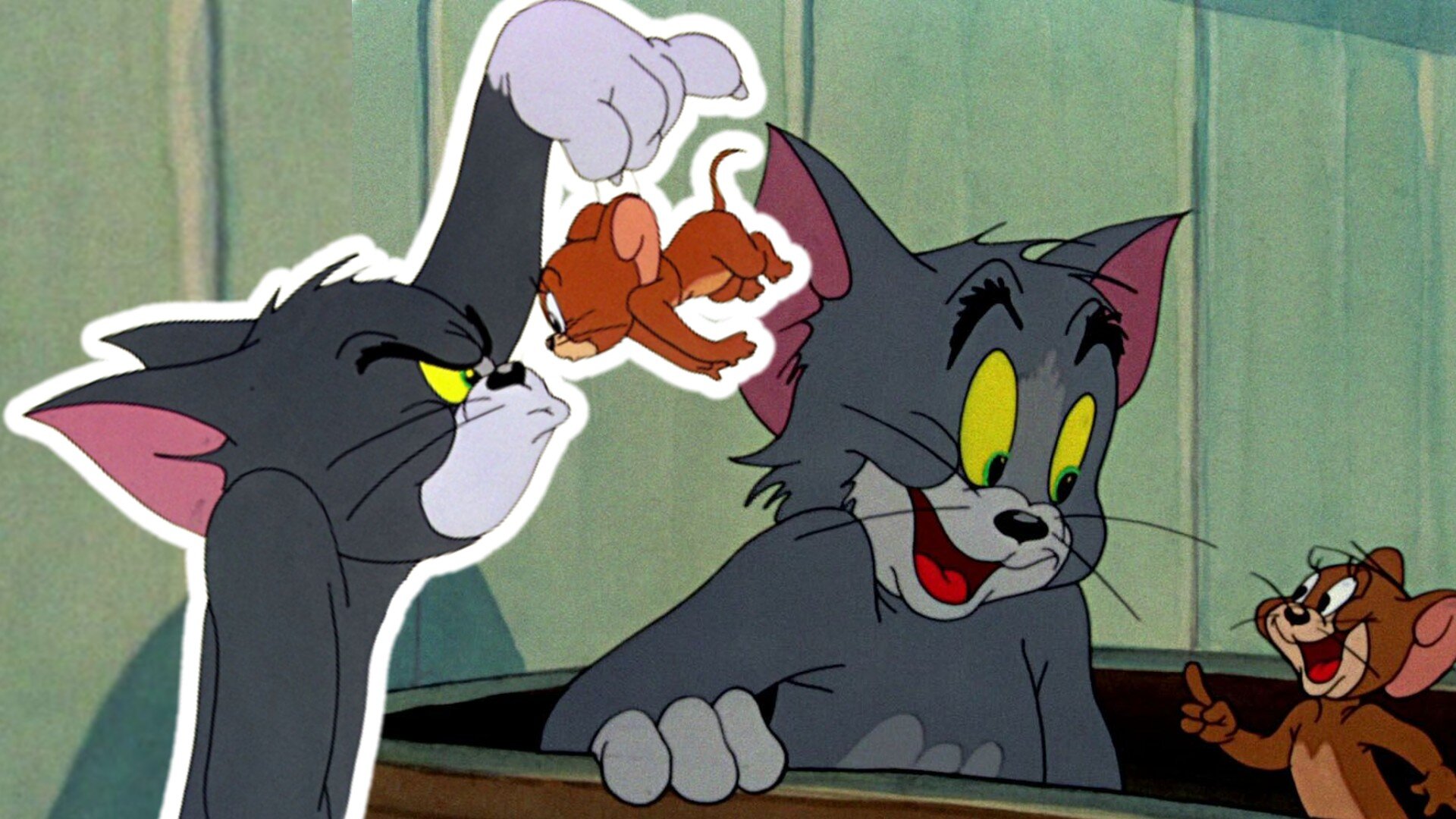 Джерри бит. Джерри ругает Тома. Джерри бьет Тома.