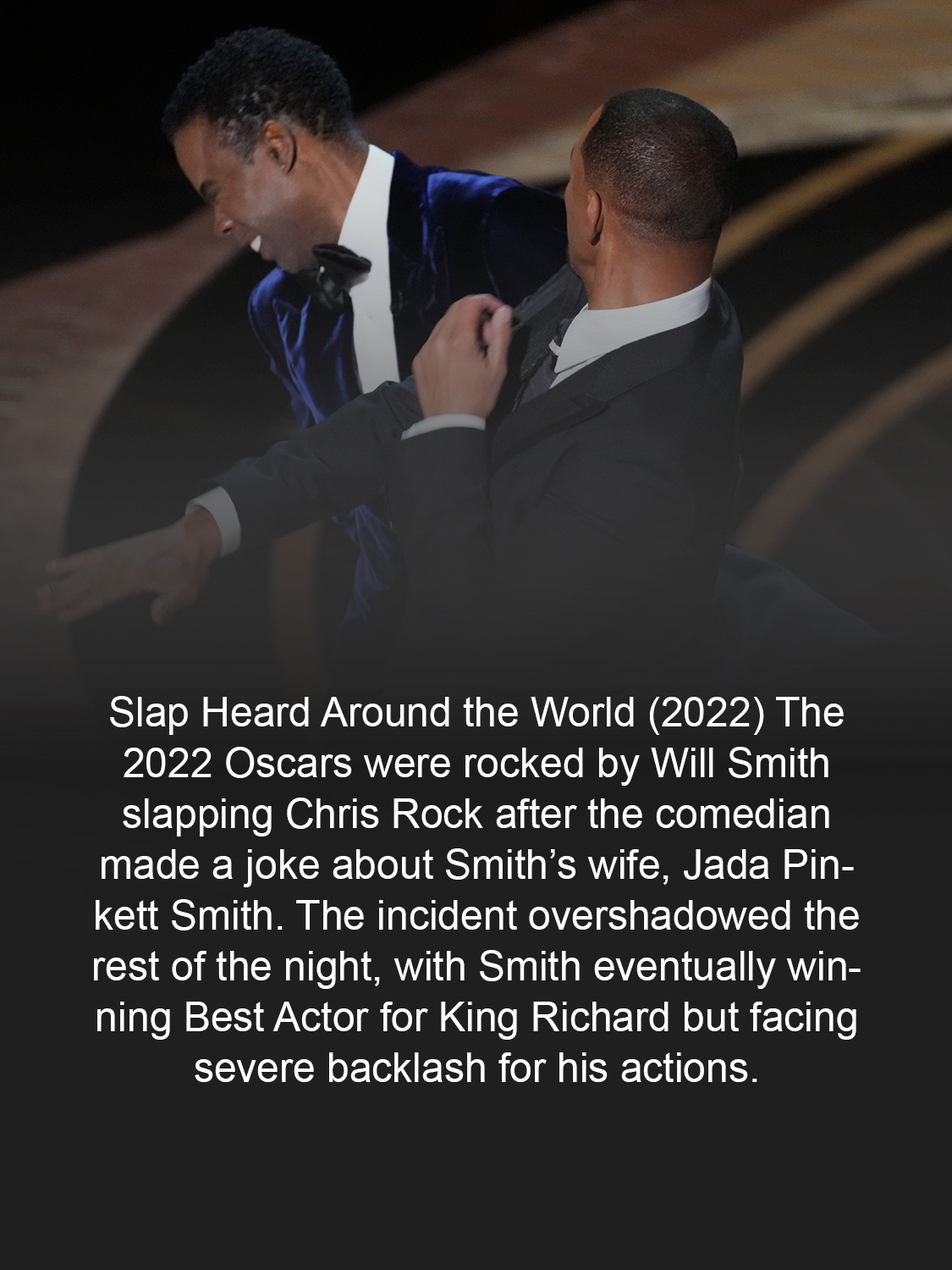 Will Smith slapping Chris Rock